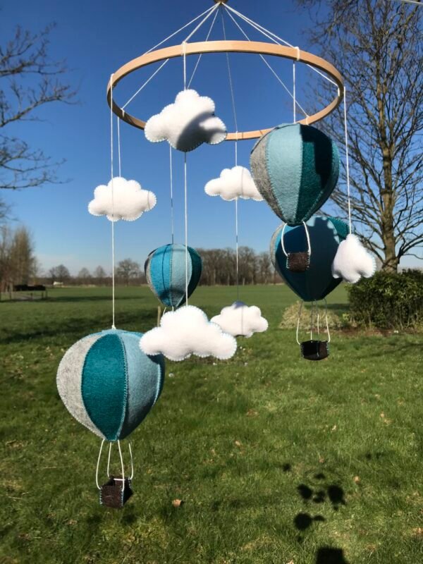 Luchtballon Mobiel Blauw - Afbeelding 4