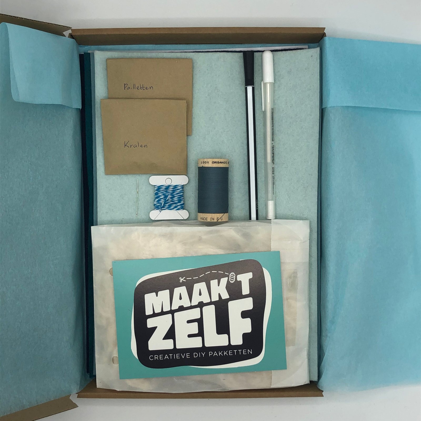 Wolvilt Kerstballen Blauw - Afbeelding 3