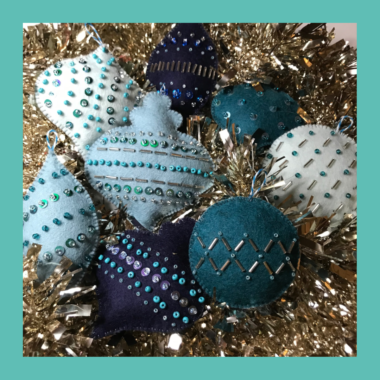 Wolvilt Kerstballen Blauw