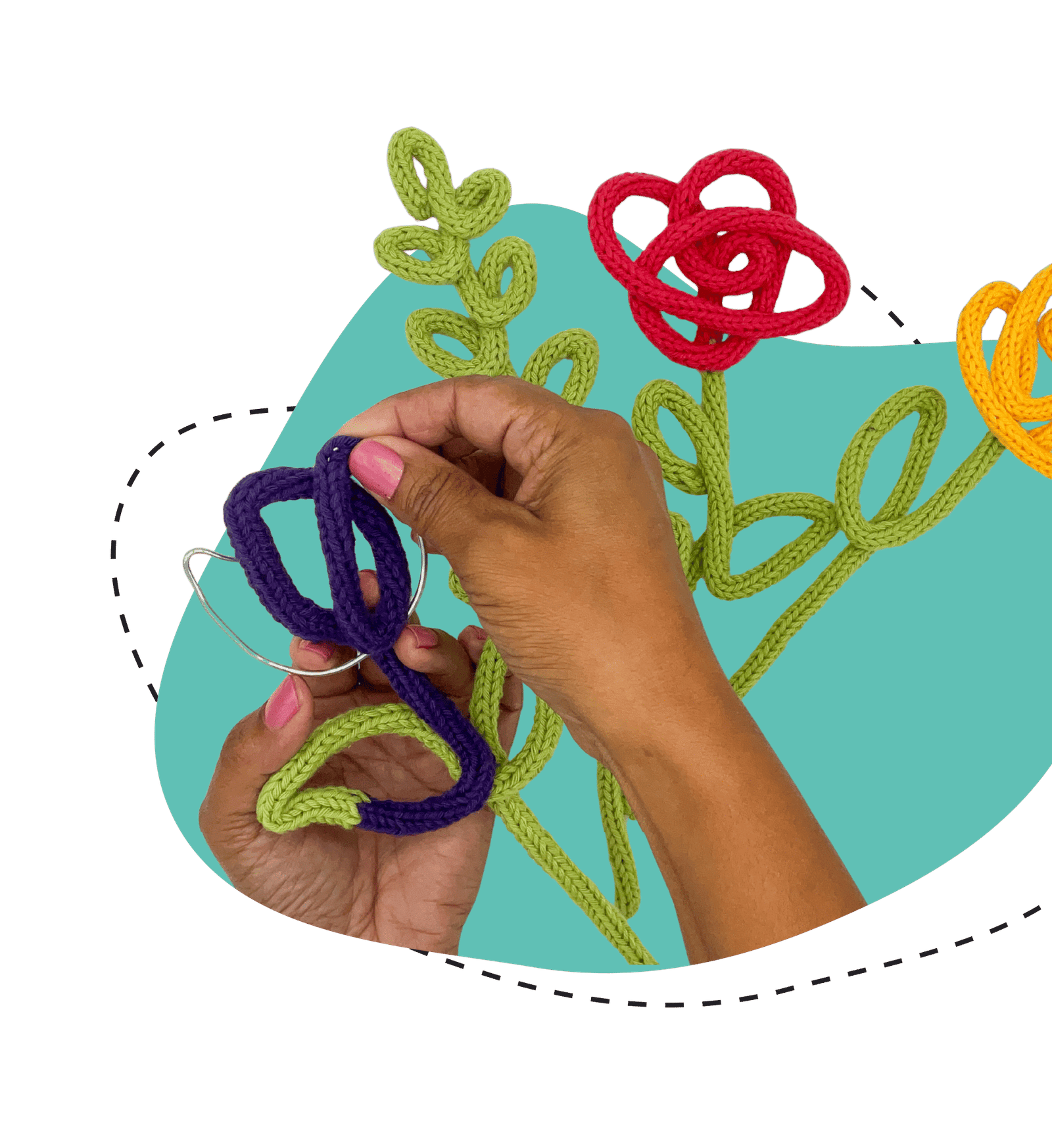 Knutselpakket voor volwassen. De workshop in een doosje met punnikbloemen