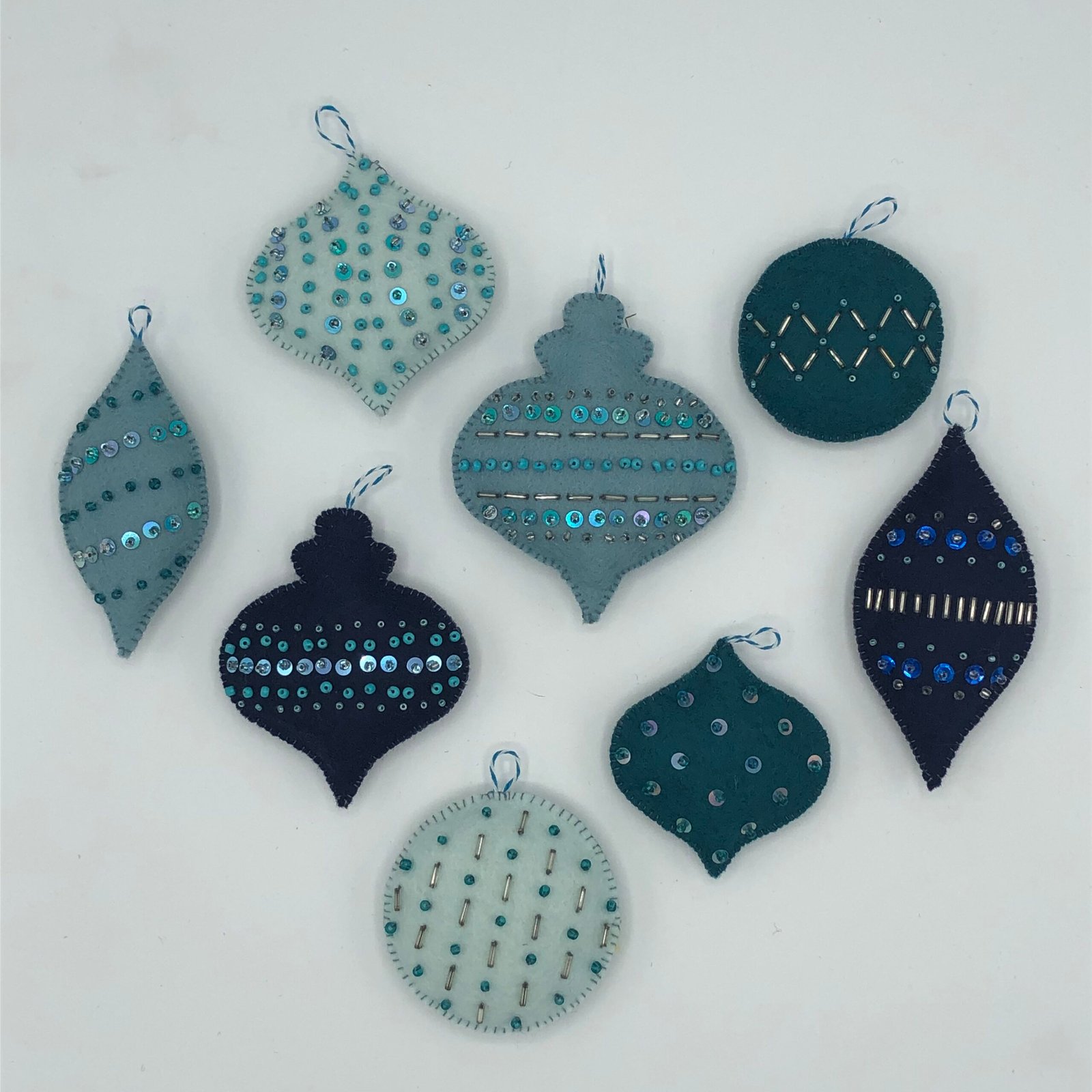 Wolvilt Kerstballen Blauw