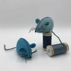 Wolvilt muisjes blauw